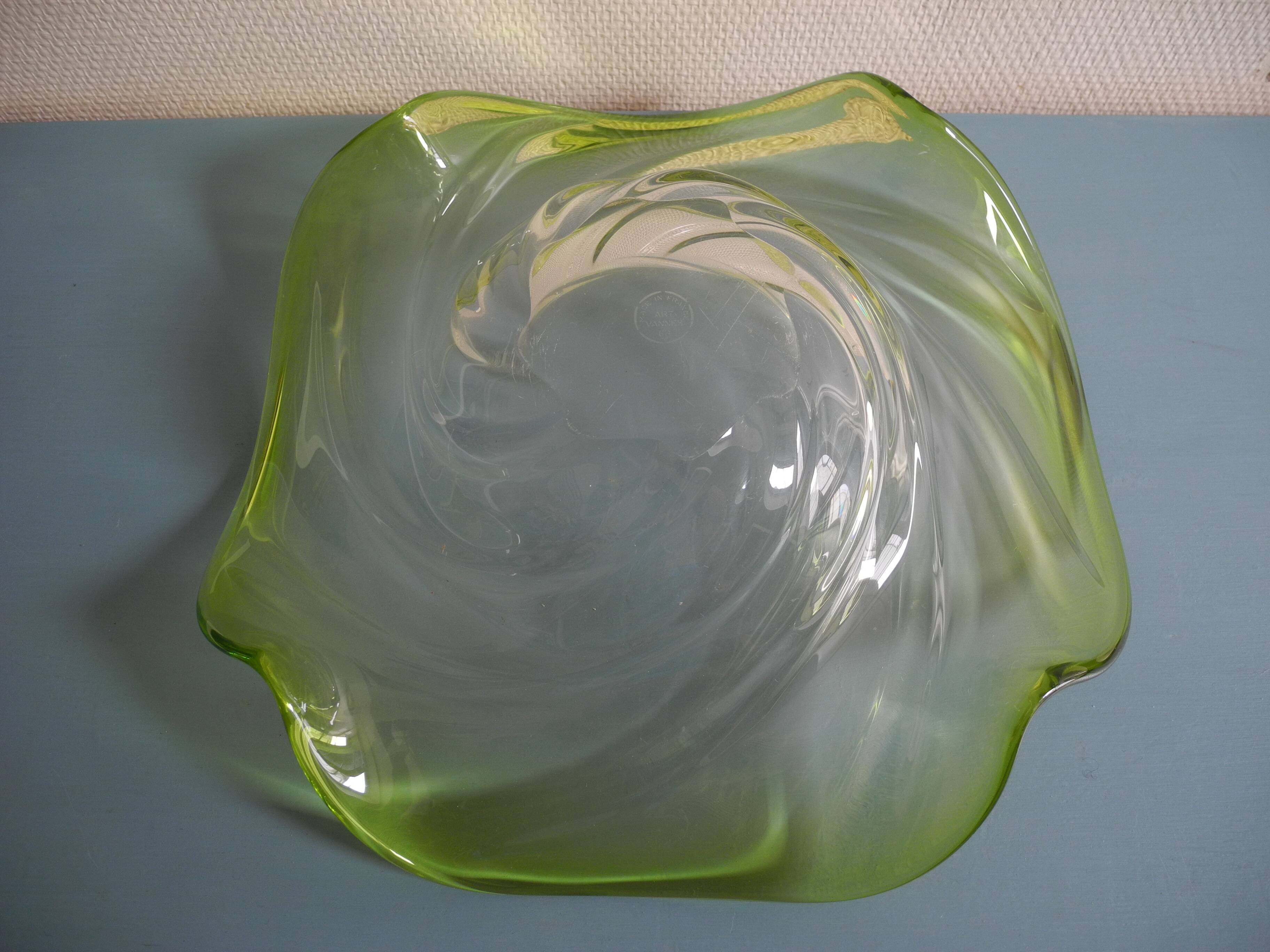 Large crystal art cup vannes deco vintage french crystal cup