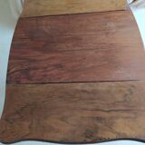 Pair of Louis Philippe style walnut bedside tables / work tables with flap