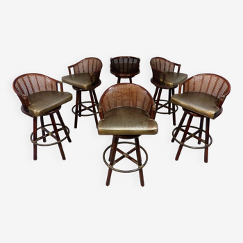 Tabourets de bar Elinor McGuire Hans Kaufeld années 1960