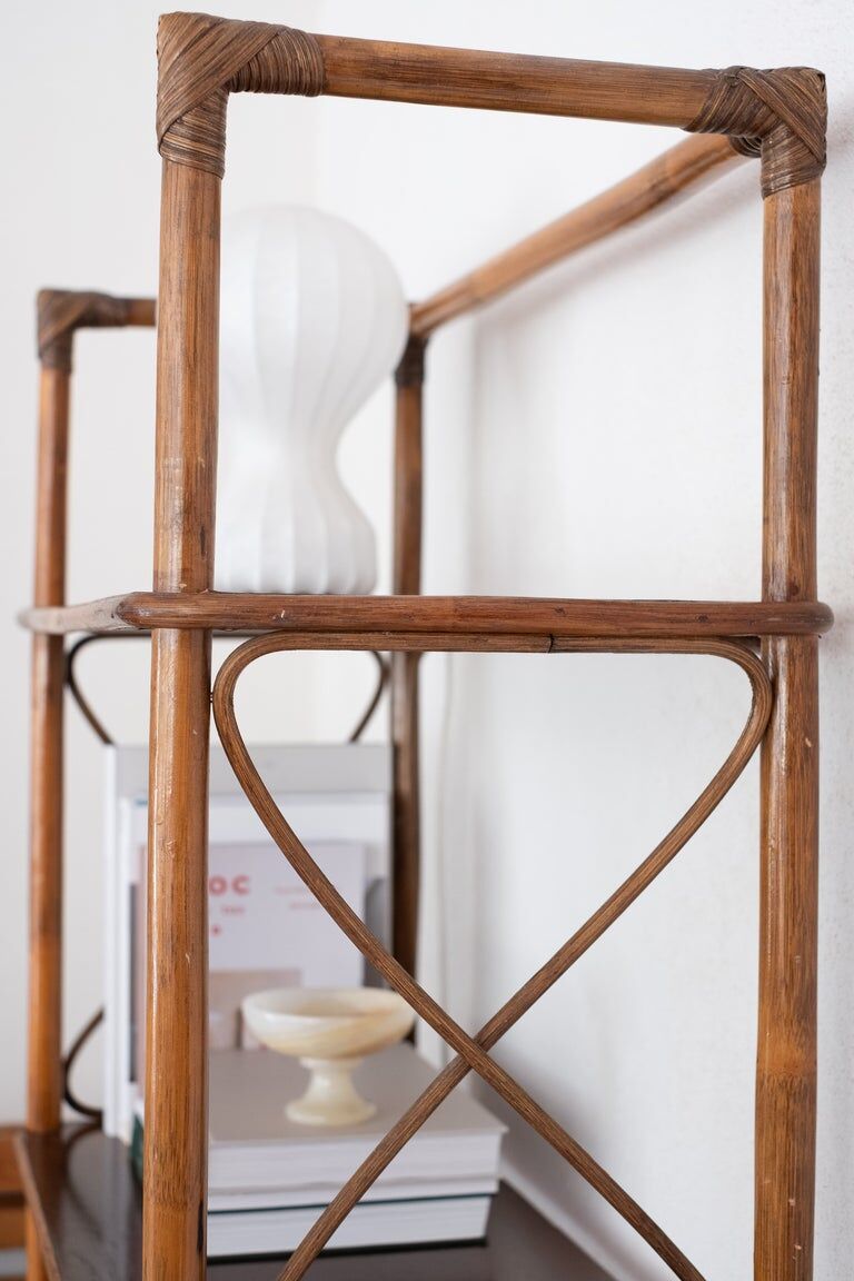 Rattan shelf
