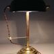 1930s Art Deco Brass  Banker Table Lamp, Czechoslovakia