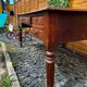 Antique oak desk - leather top