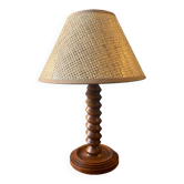 Lampe à poser en bois sculpté
