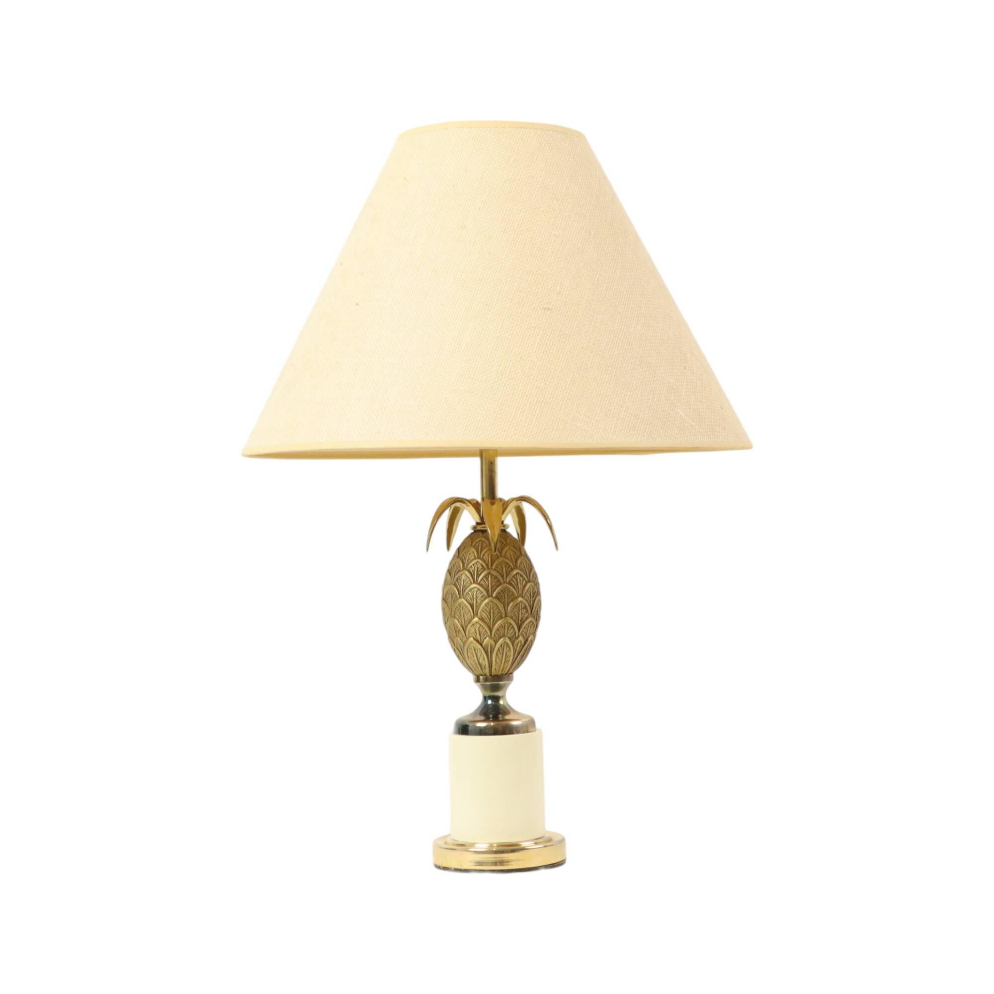 Brass Pineapple Lamp Style Maison Charles Hollywood Regency
