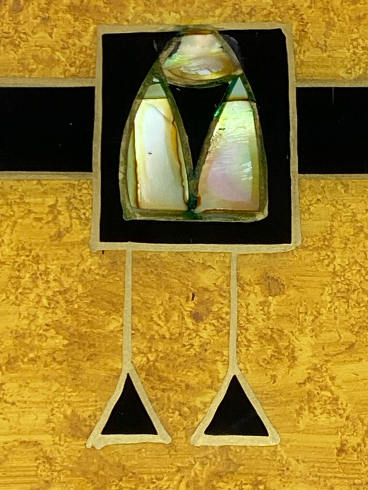 Plateau en marqueterie bois et nacre