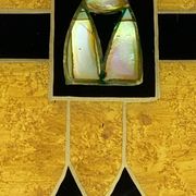 Plateau en marqueterie bois et nacre