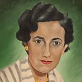 Portrait of a woman on canvas, early 20th century