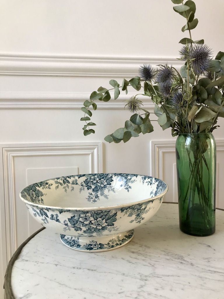 Salad bowl in iron sand saint-amand model "marie-louise" 1880 - xixth
