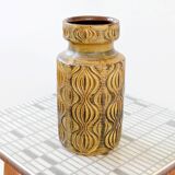 Vintage Scheurich vase from the 60s, yellow and brown Amsterdam decor