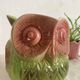 Zoomorphic jug, Sarreguemines jug in slipware, owl, owl.