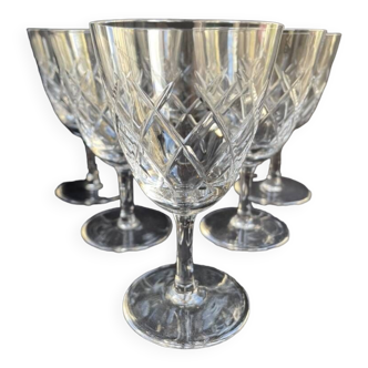 6 wine glasses - Cut crystal – Cristalleries Royales de Champagne