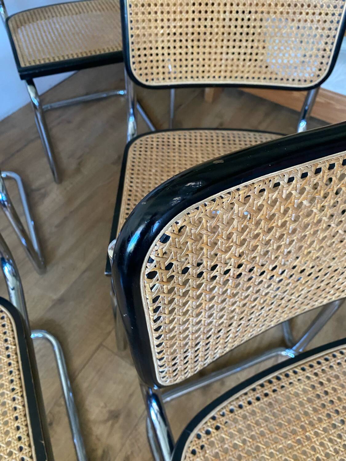 6 black Cesca B32 chairs
