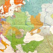 Carte de géographie allemande - Europe 17ème siècle