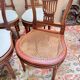 Set of six Louis XV style natural wood sheaf back chairs