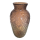 Vase Art Déco en verre fumé géométrique gravé à l'acide par Daum Nancy France