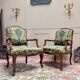 Pair of Louis XV Style Walnut Armchairs, 19th Century