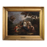Antique Venetian painting from the 18th century, Moses saved from the water