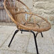 Armchair shell bamboo rattan, child, vintage, 60s