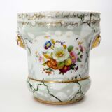Antique Porcelain planter hand painted with mascarons with lion's head in relief-nineteenth century