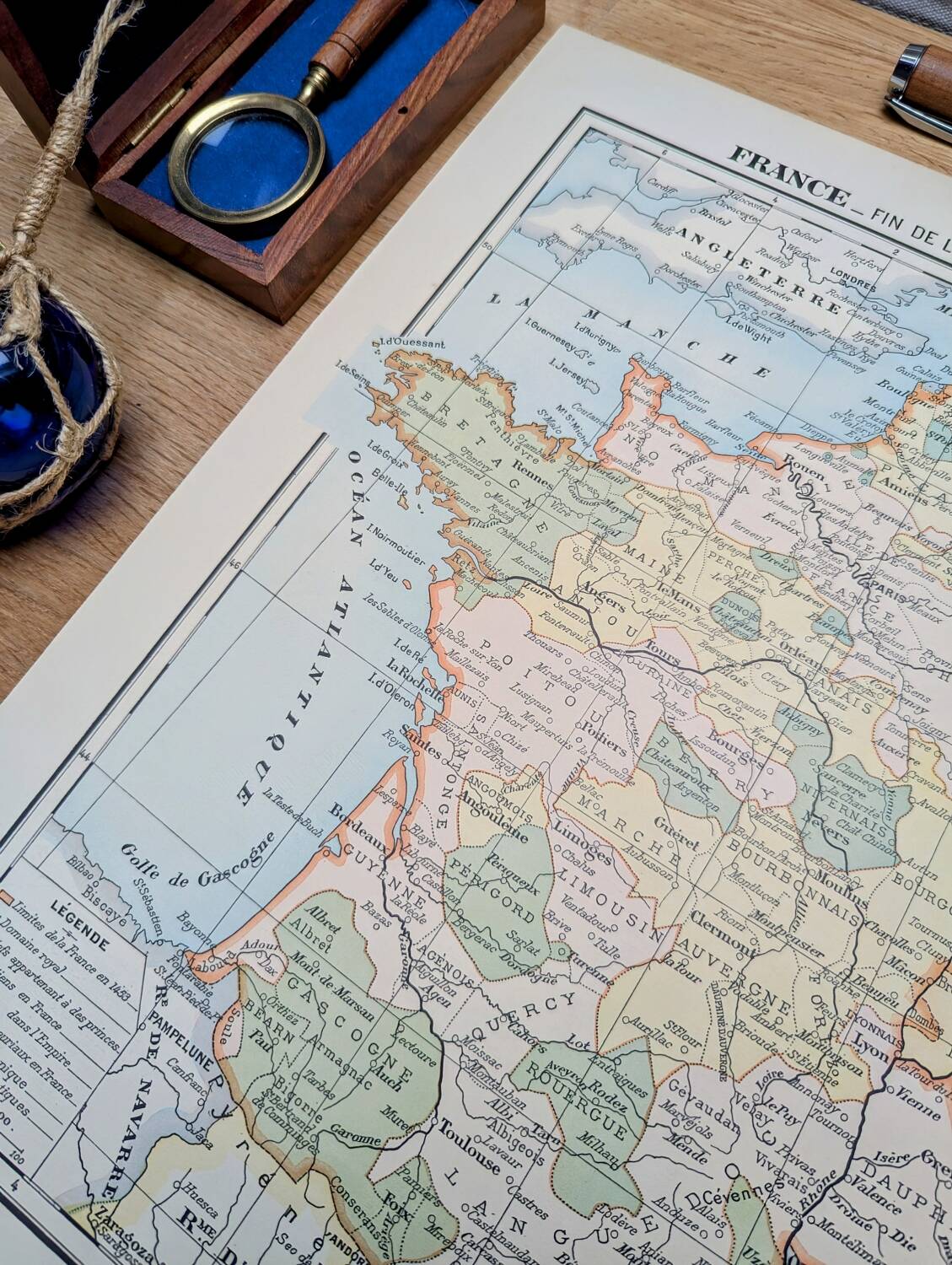 Printed in 1900, France in 1453. Original Authentic Vintage.