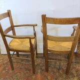 Oak mulched armchairs