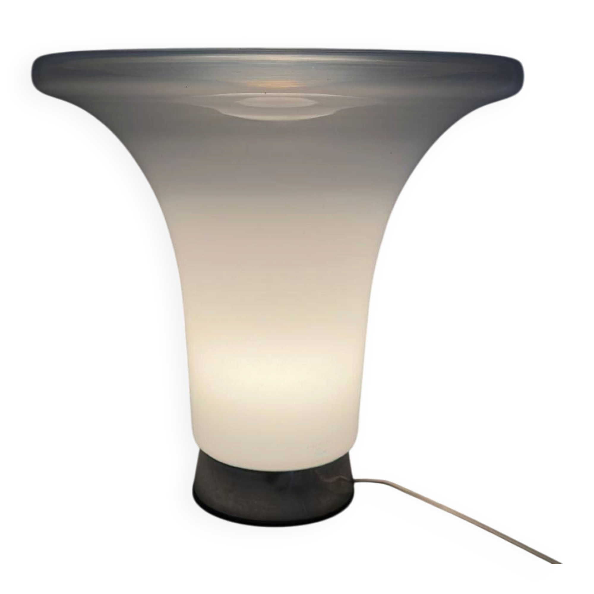 Vistosi large table lamp Murano opal glass Space Age design 1970s