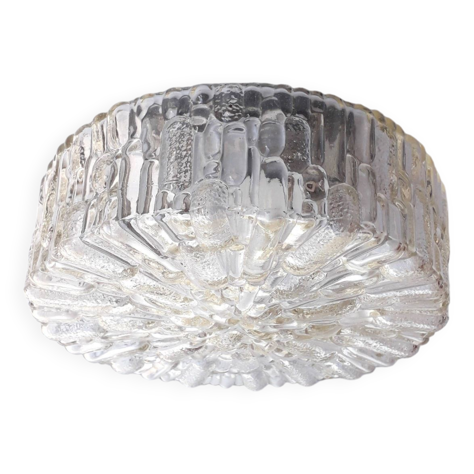Old ceiling light / wall light - molded glass - 1970