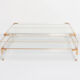 Sliding table in lucite and brass, Jansen House style
