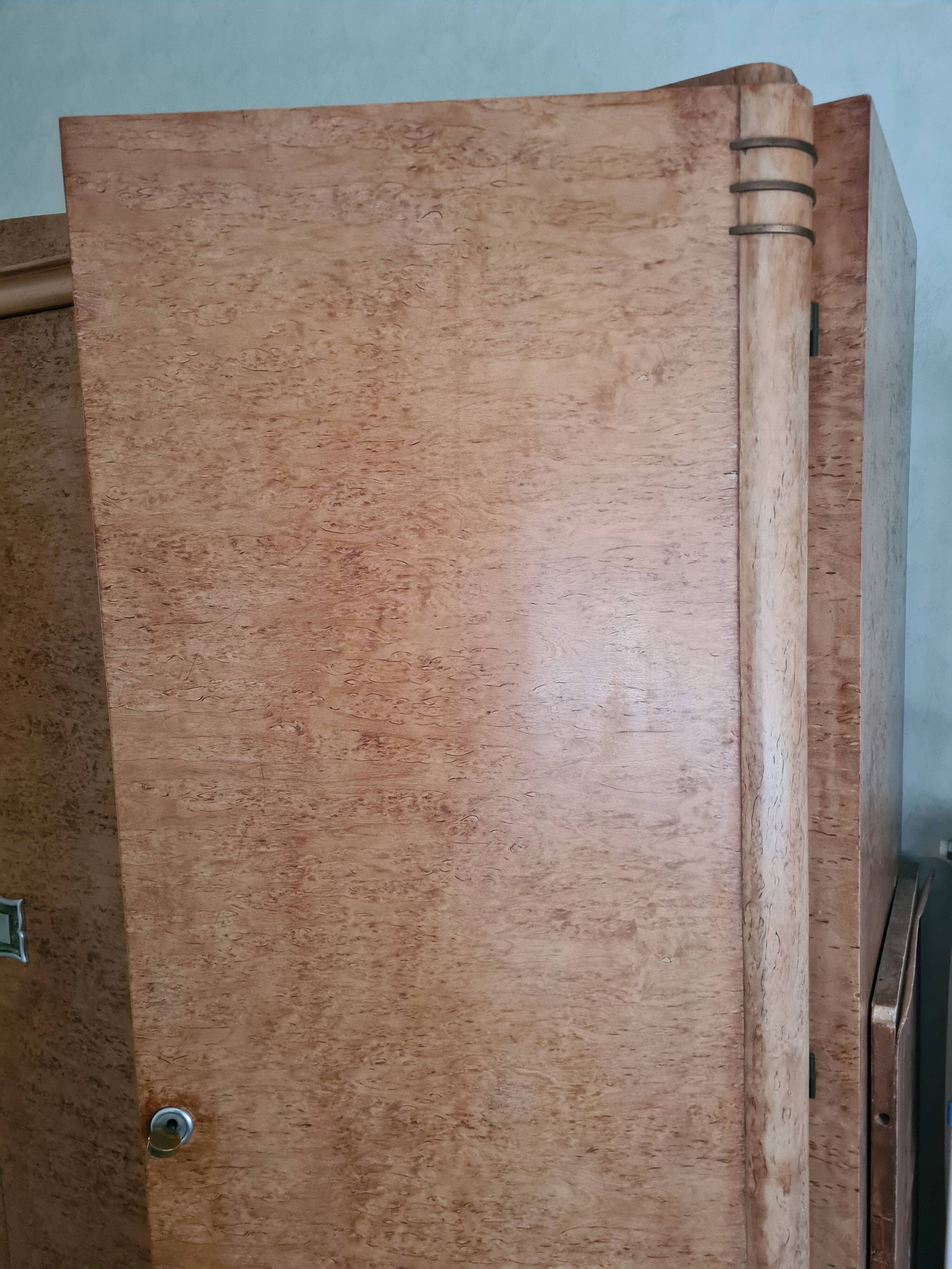 1940s burl wood wardrobe