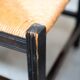 2 low bedroom chairs in hand-woven rice straw, 1950s/1960s