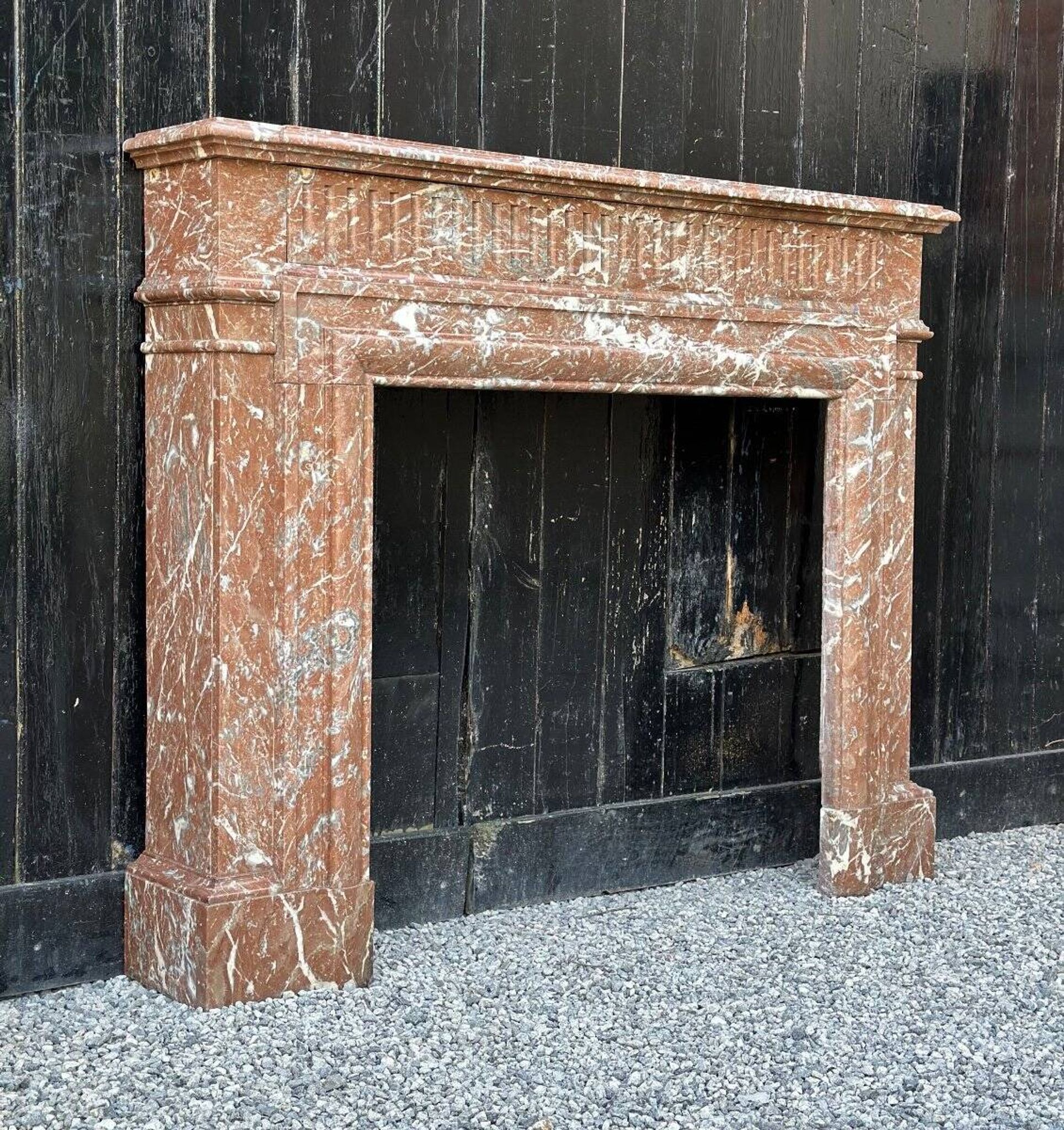Napoleon III Louis XIV Style Fireplace In Red Rance Marble Circa 1880