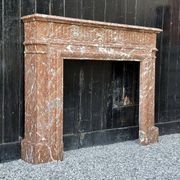 Napoleon III Louis XIV Style Fireplace In Red Rance Marble Circa 1880