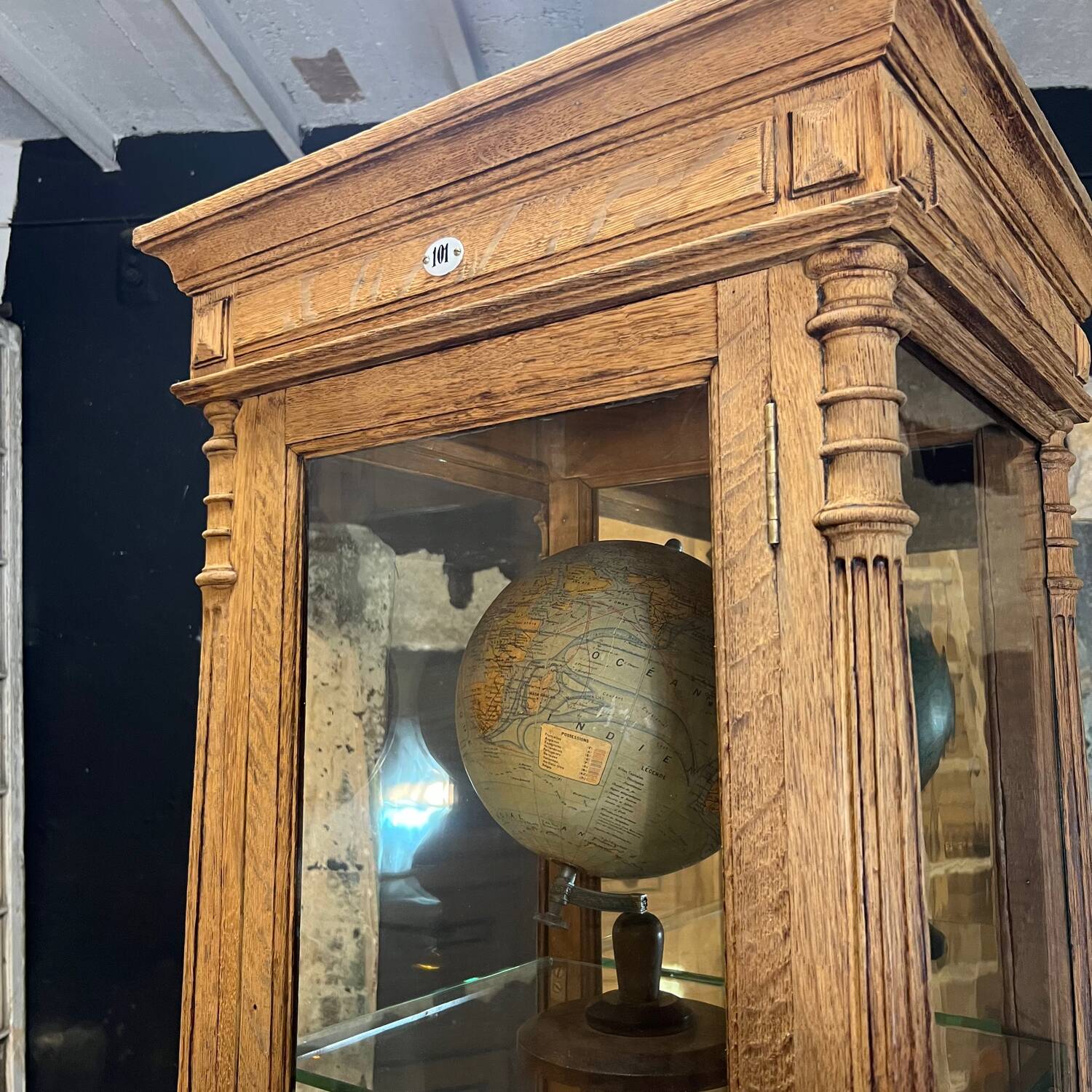 1920 oak museum display case