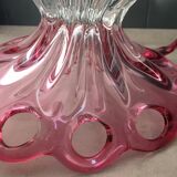Coupe à fruit en verre soufflé rose