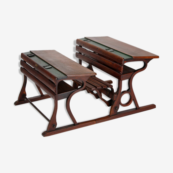 Set of Two Czech school desks from D. G. Fischel & Söhne