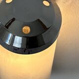 Vintage tubular Art Deco wall light, chrome metal, frosted glass, France, 1930.
