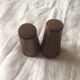 Pair of old brown leather dice cups