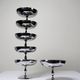 6 Coupelles à dessert sur pied en inox vintages style bistrot