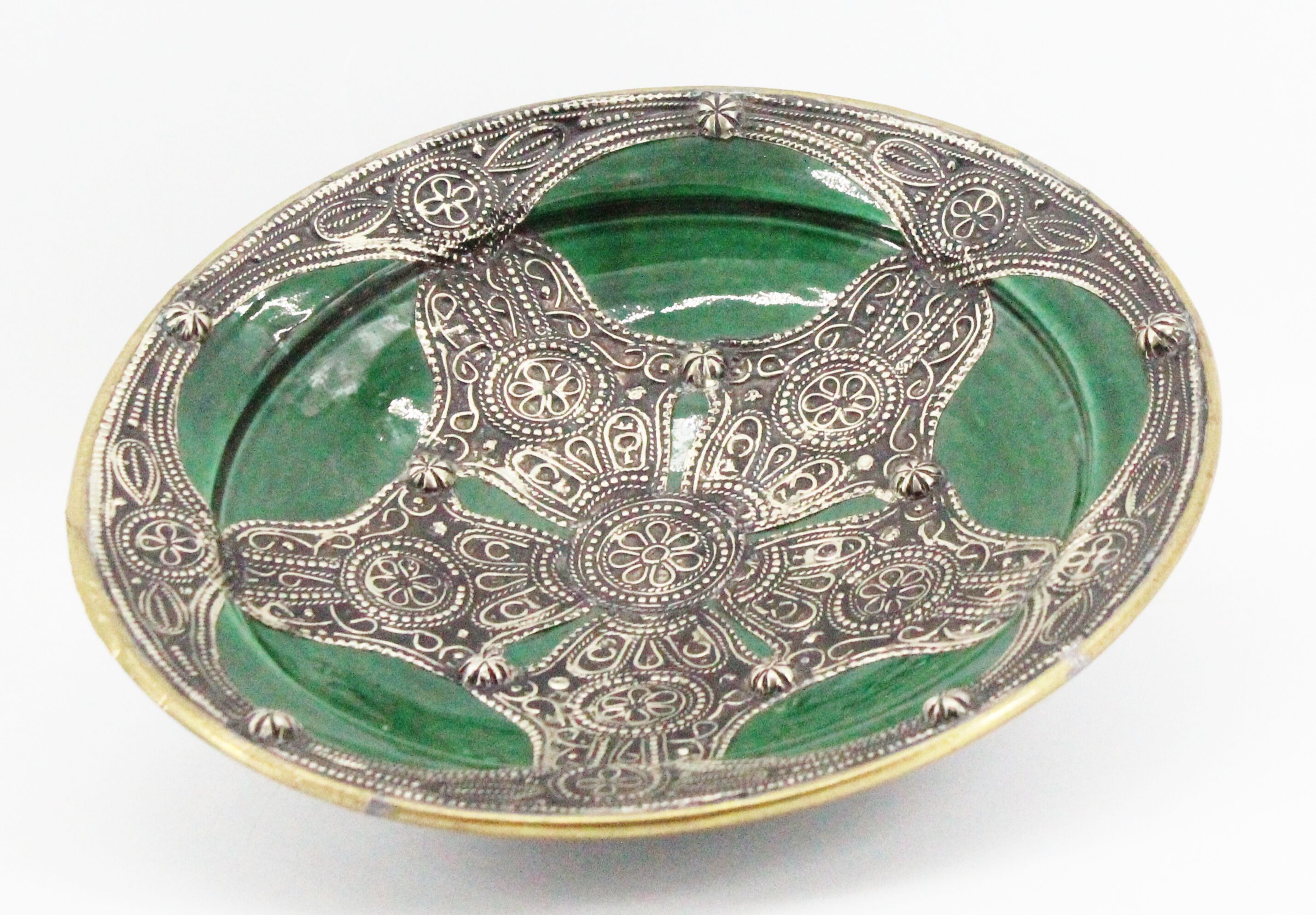Moroccan ceramic green dish