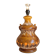 Large caramel and cream glazed ceramic lamp – Relief decoration and double lighting