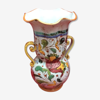 Italian ceramic vase with two handles