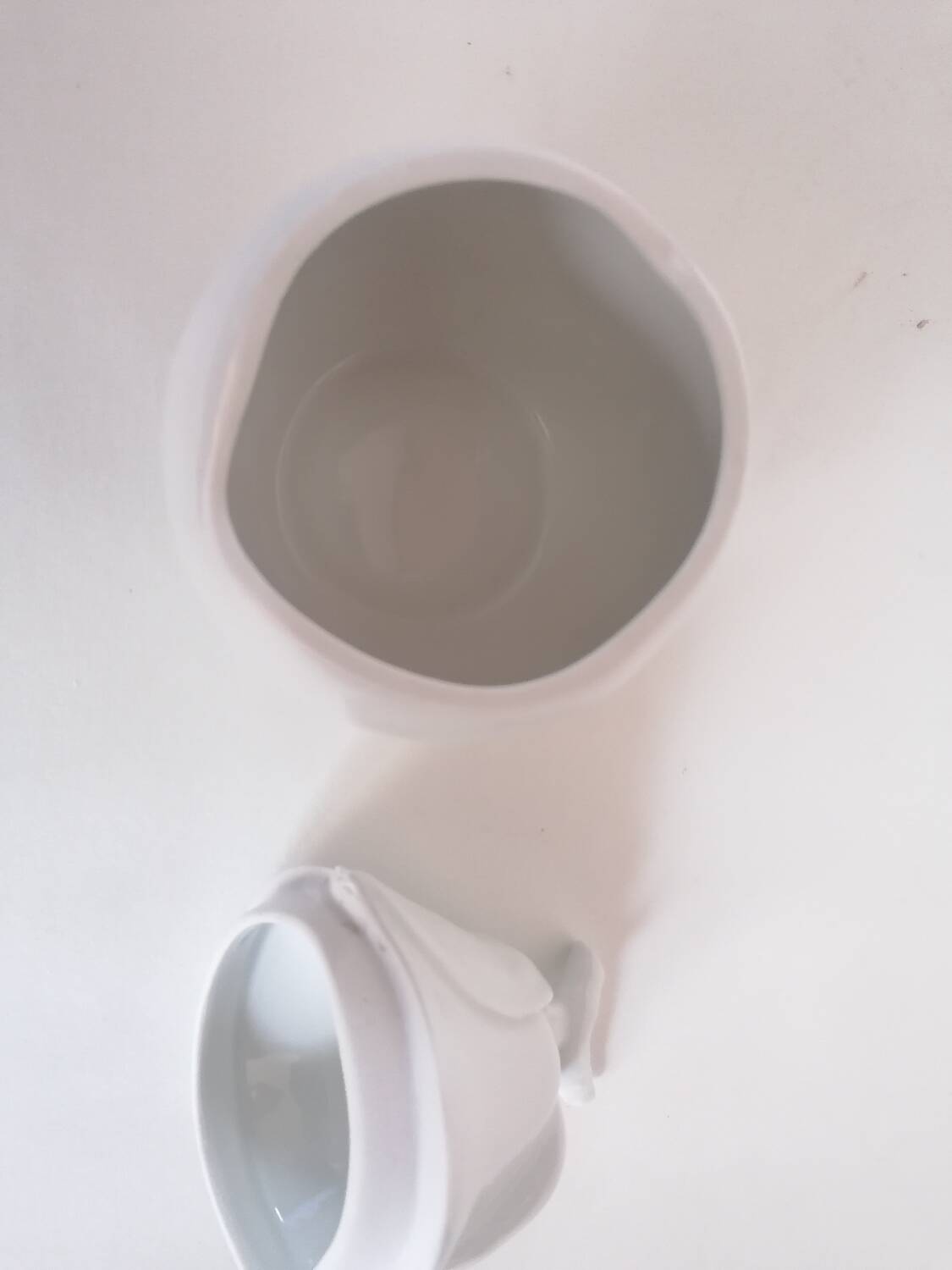 White porcelain pear sugar bowl