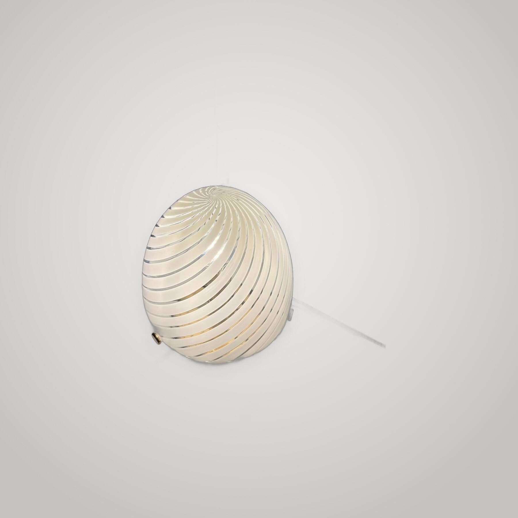 Table lamp by Mazzega model LT 394 in Murano glass swirl 1970.