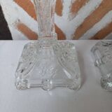 Pair of glass candlesticks