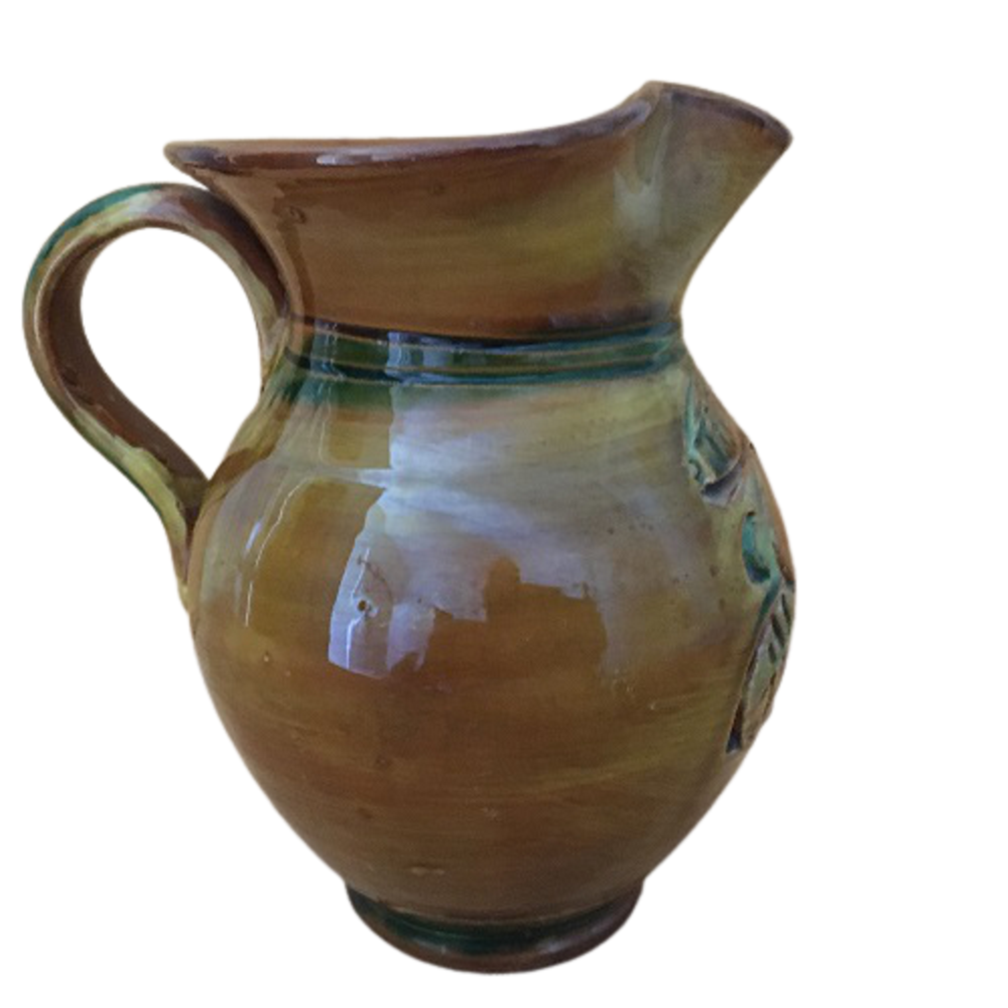 Vintage Pitcher Vase In The Colors of Autumn Ceramic