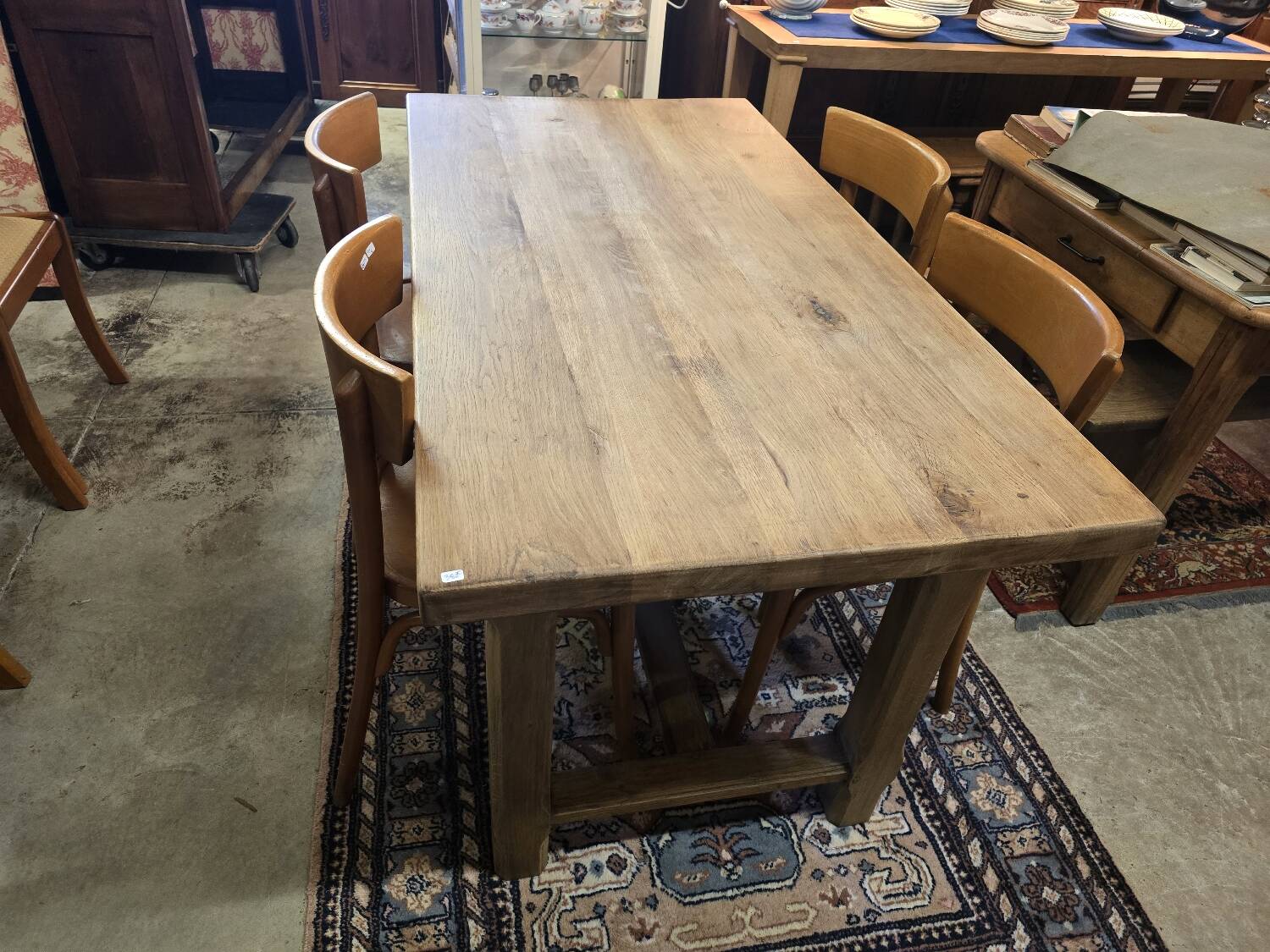 Vintage solid oak farmhouse table