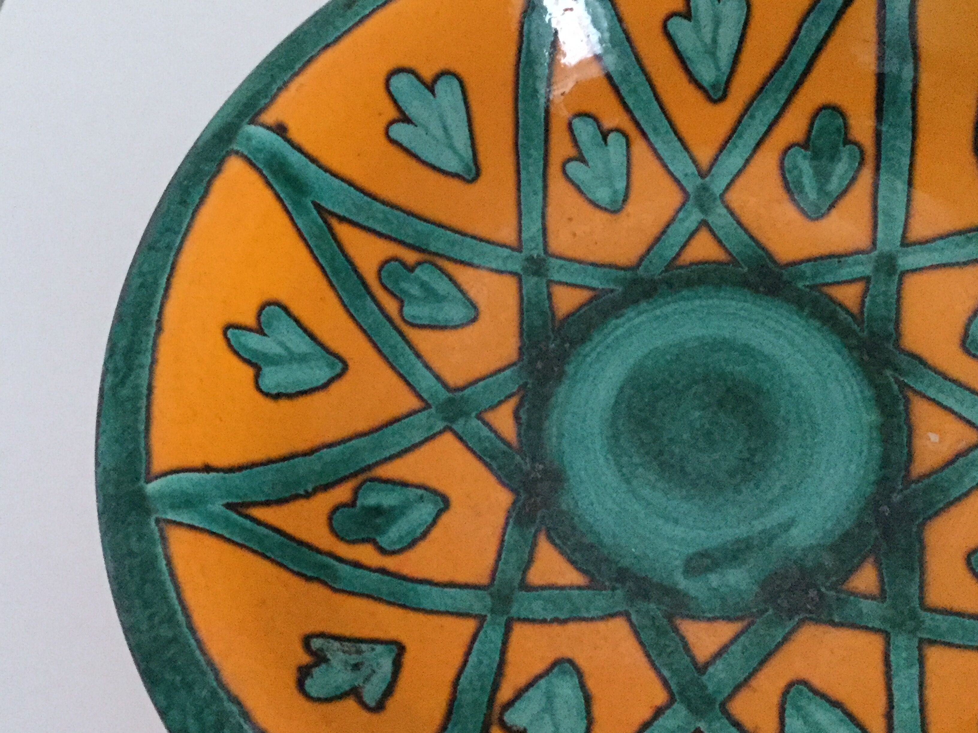 Saladier décor orange et vert Saint Clément