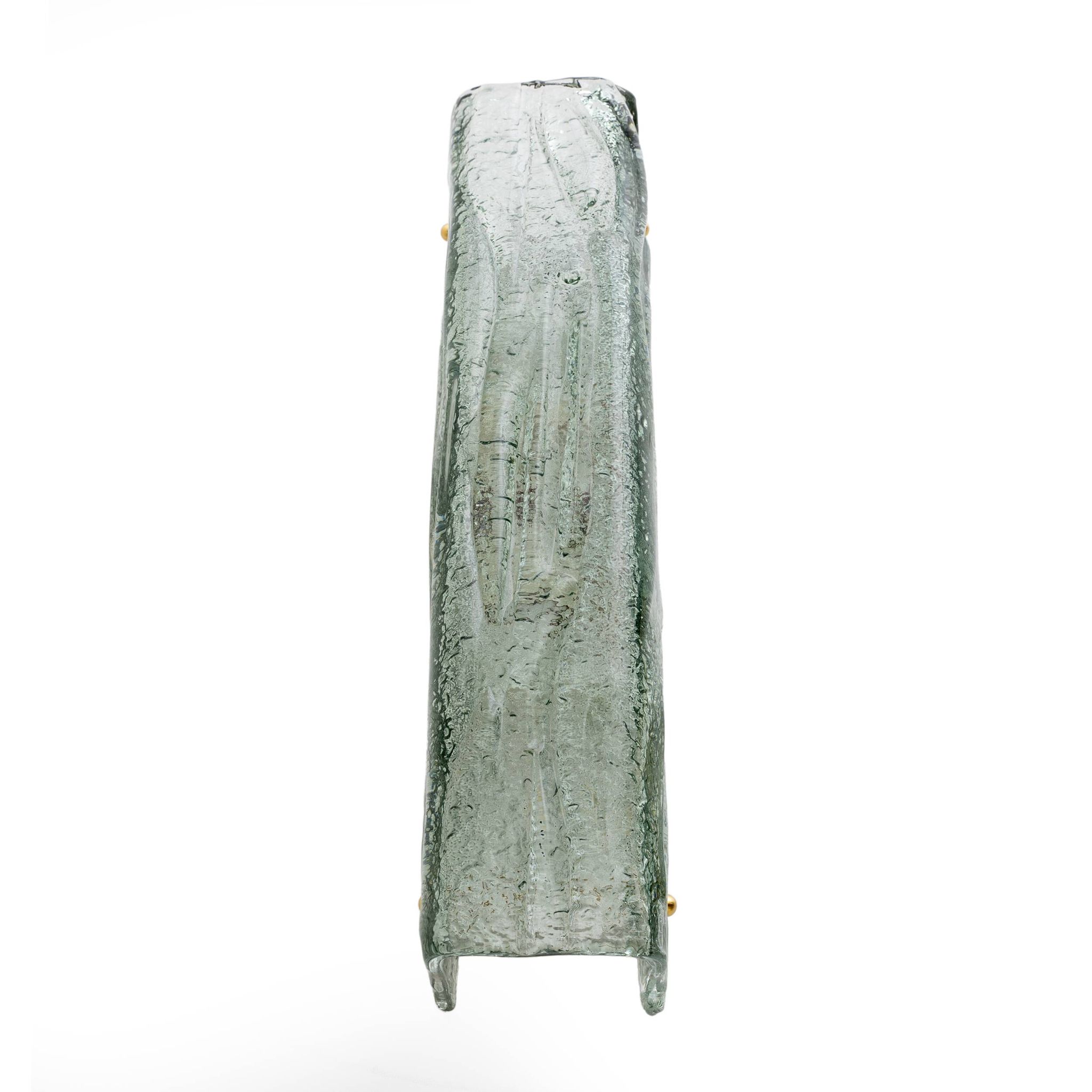 Pair of Mazzega-Style Aquamarine Murano Glass Sconces