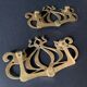 Large Art Nouveau gate handles in gilded brass/Arabesque handles
