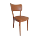 Bistro chair Baumann 1963 curved wood and skaï imitation leather caramel